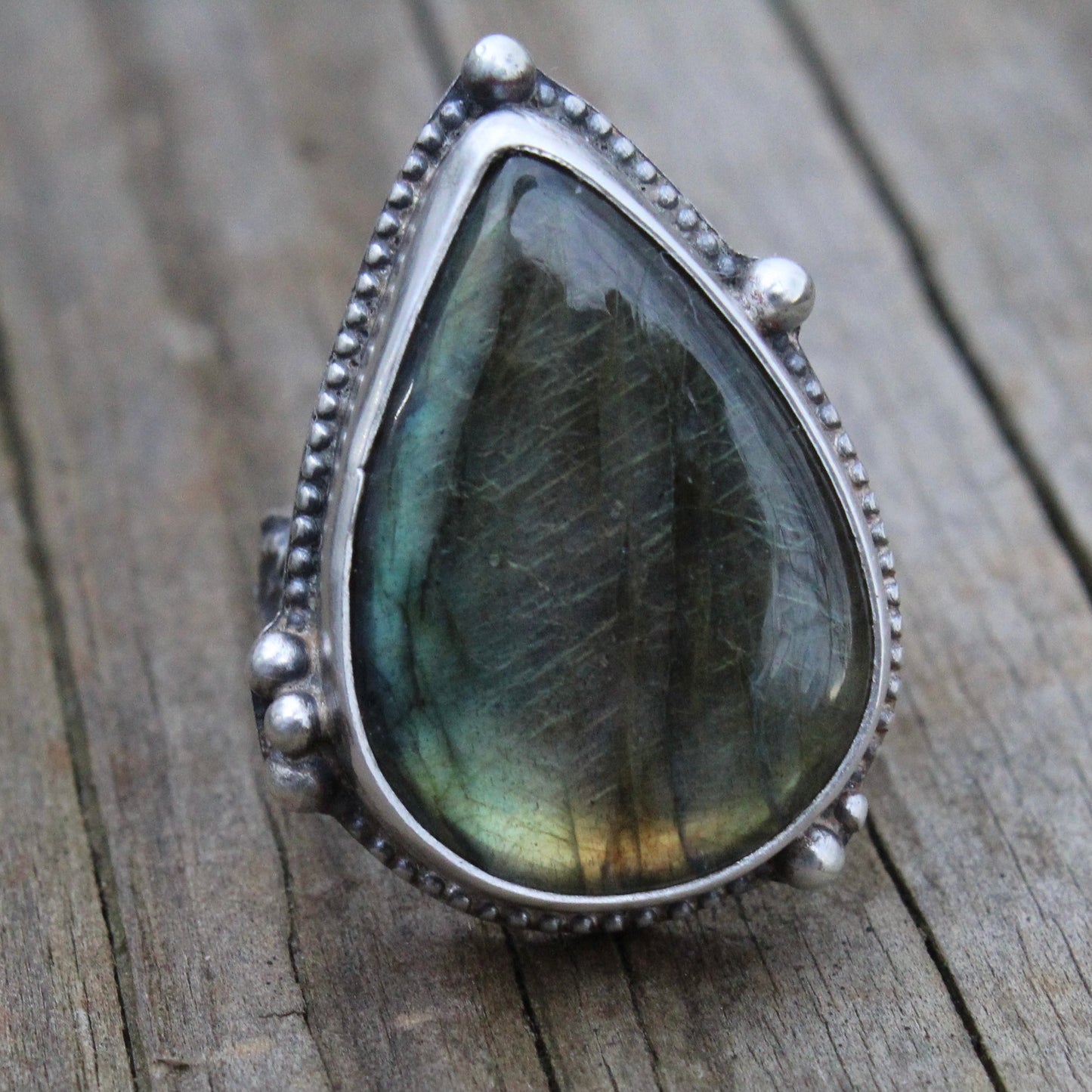 20% off - Size 7.5 Labradorite and Sterling Silver Ring