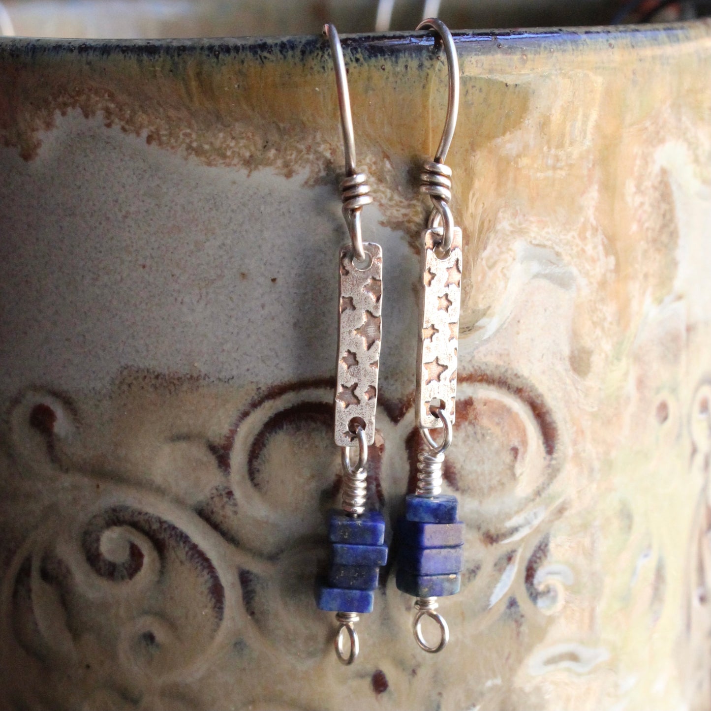 Lapis Sterling Silver Dangle Earrings