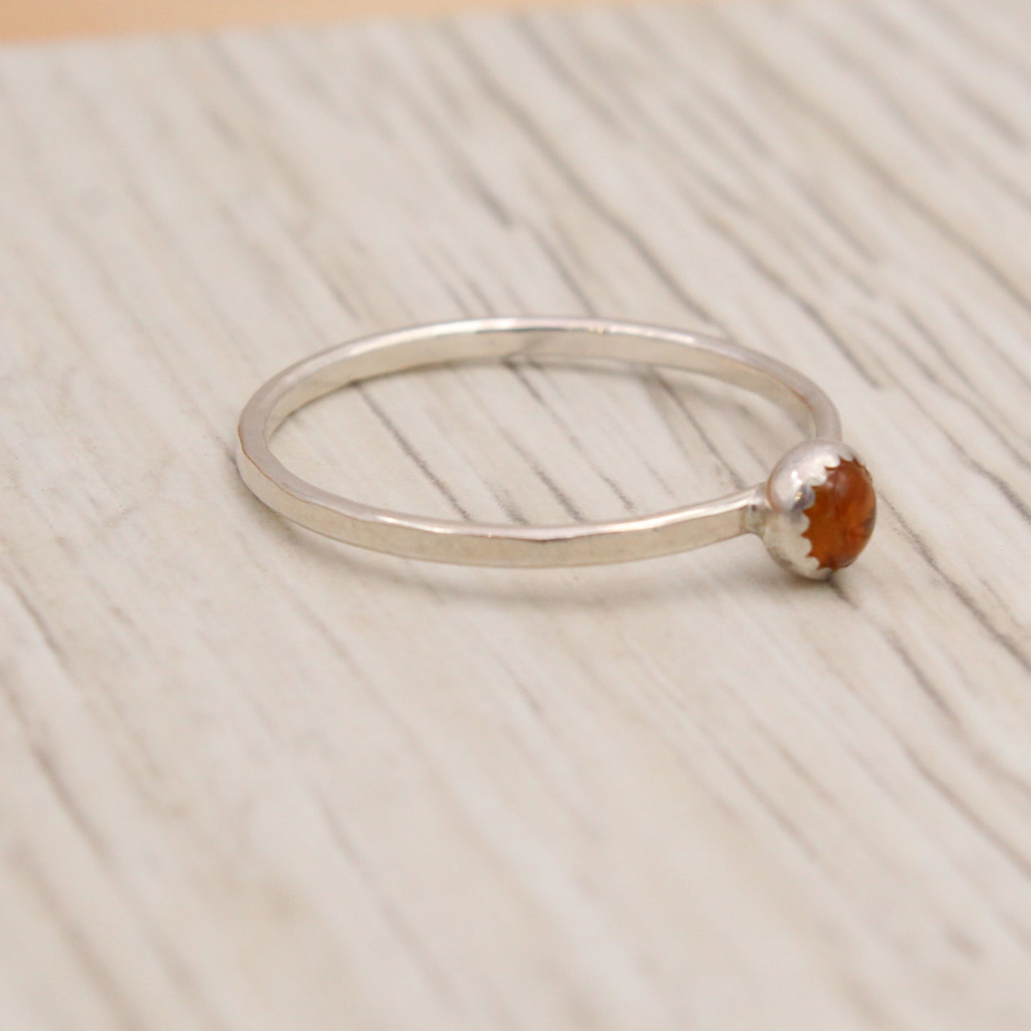 Size 8 Citrine and Silver Ring