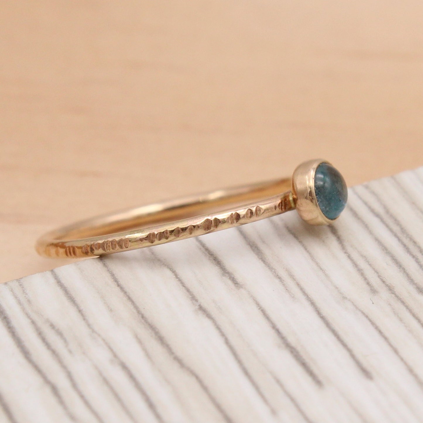 Size 7.5 Swiss Blue Topaz and Gold Filled Ring