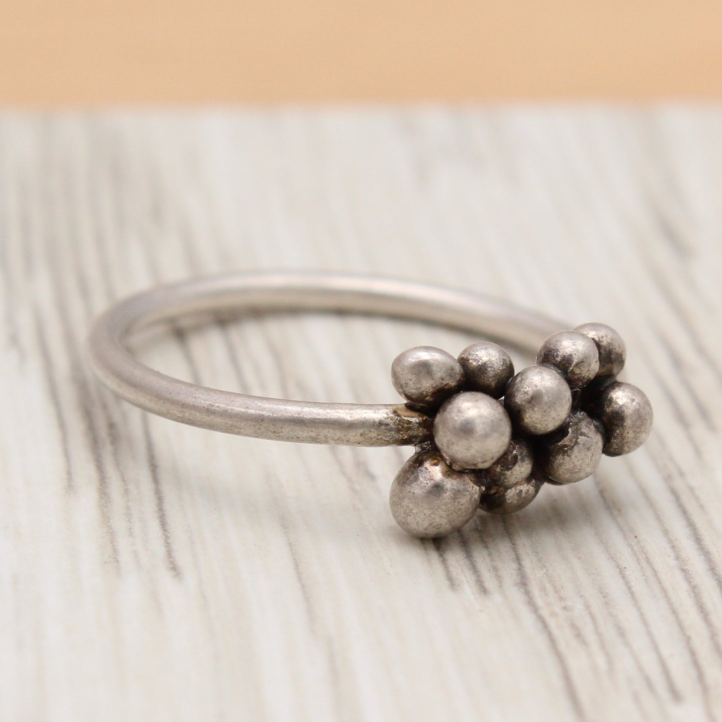 20% off - Size 9 Silver Bubble Ring