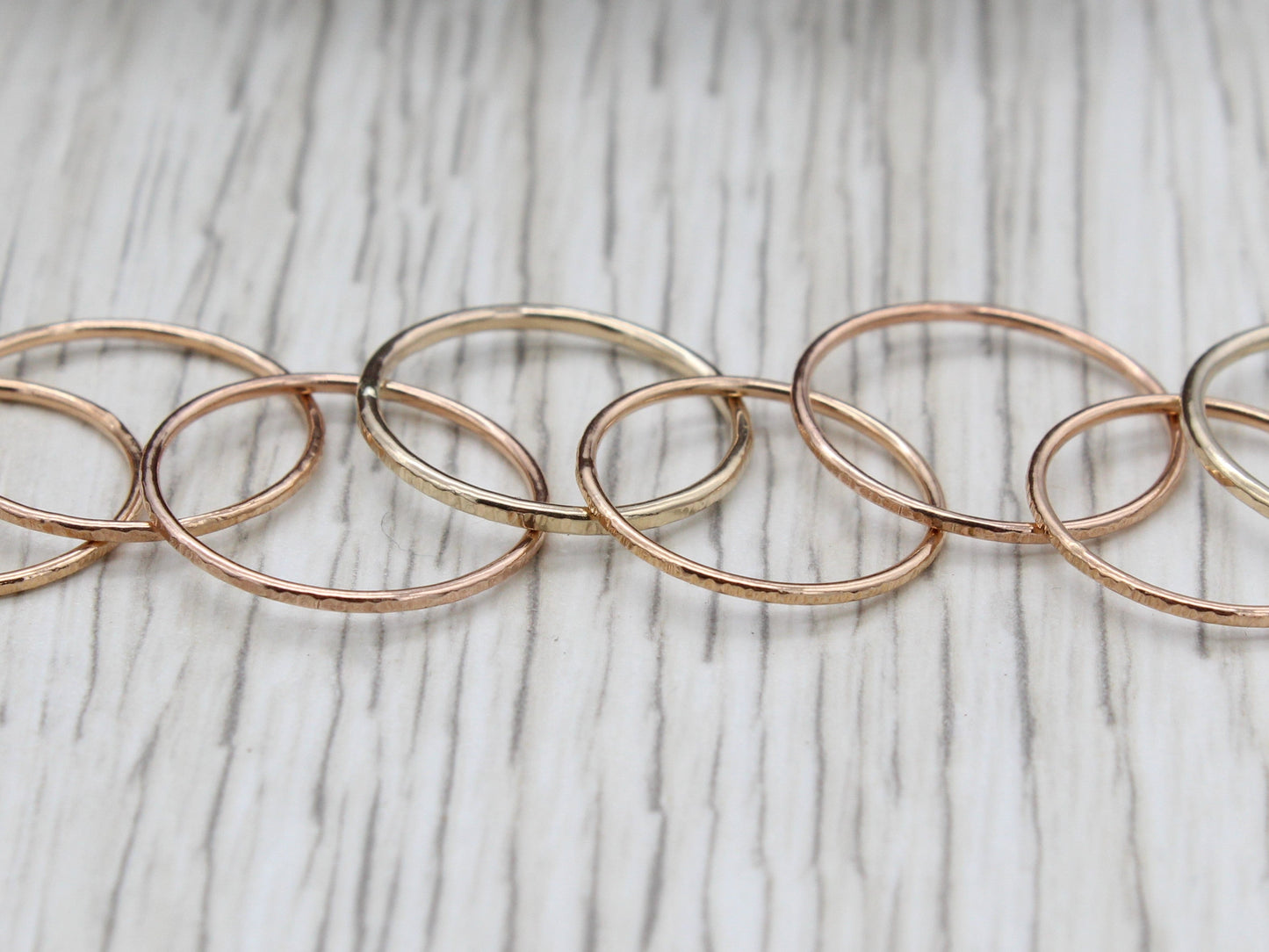Skinny Stack Ring - Silver, Gold or Pink Gold - Sizes 9.5-13