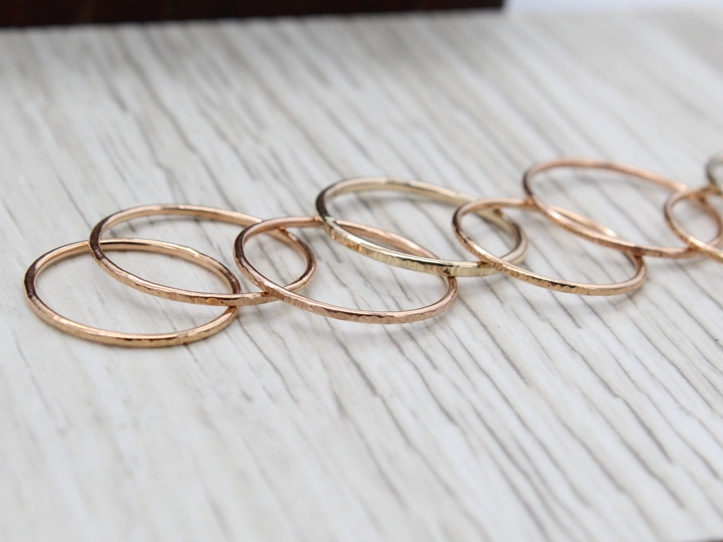 Skinny Stack Ring - Silver, Gold or Pink Gold - Sizes 9.5-13