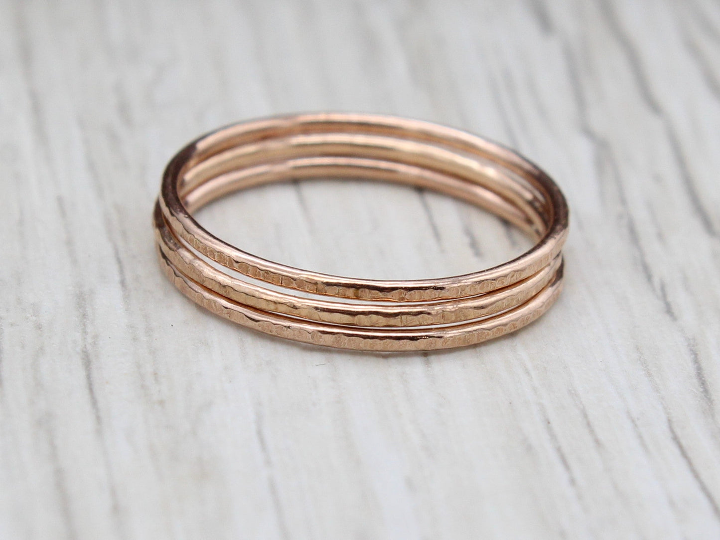 Skinny Stack Ring - Silver, Gold or Pink Gold - Sizes 9.5-13
