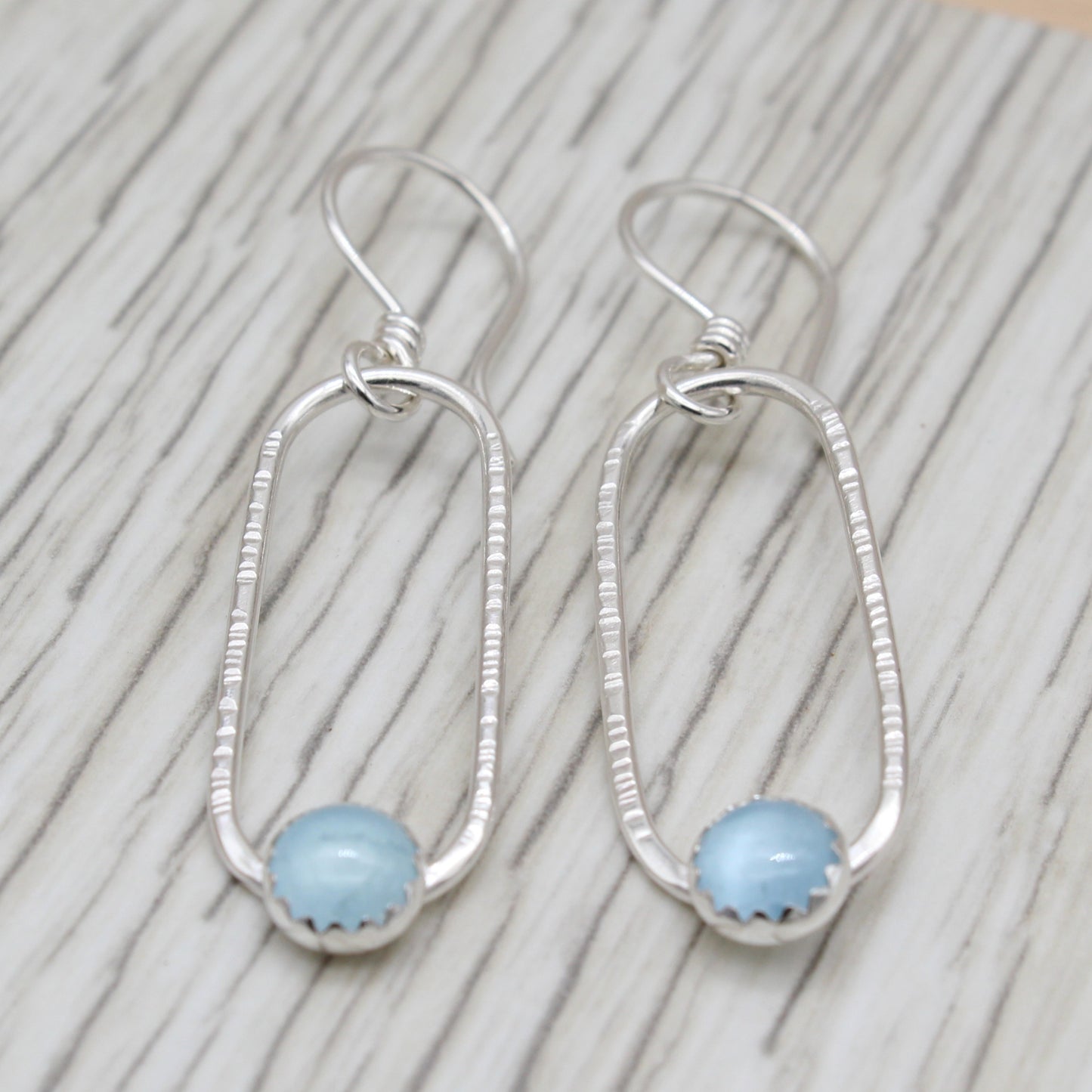 Aquamarine and Sterling Silver Earrings