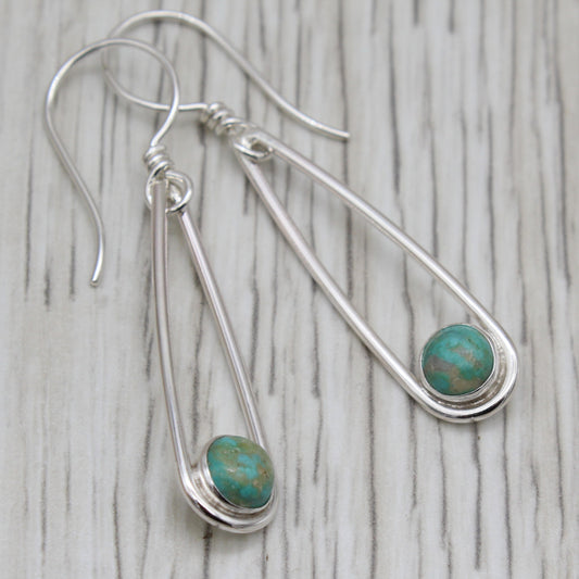 Turquoise (Mona Lisa Mine, Arkansas) and Sterling Silver Earrings