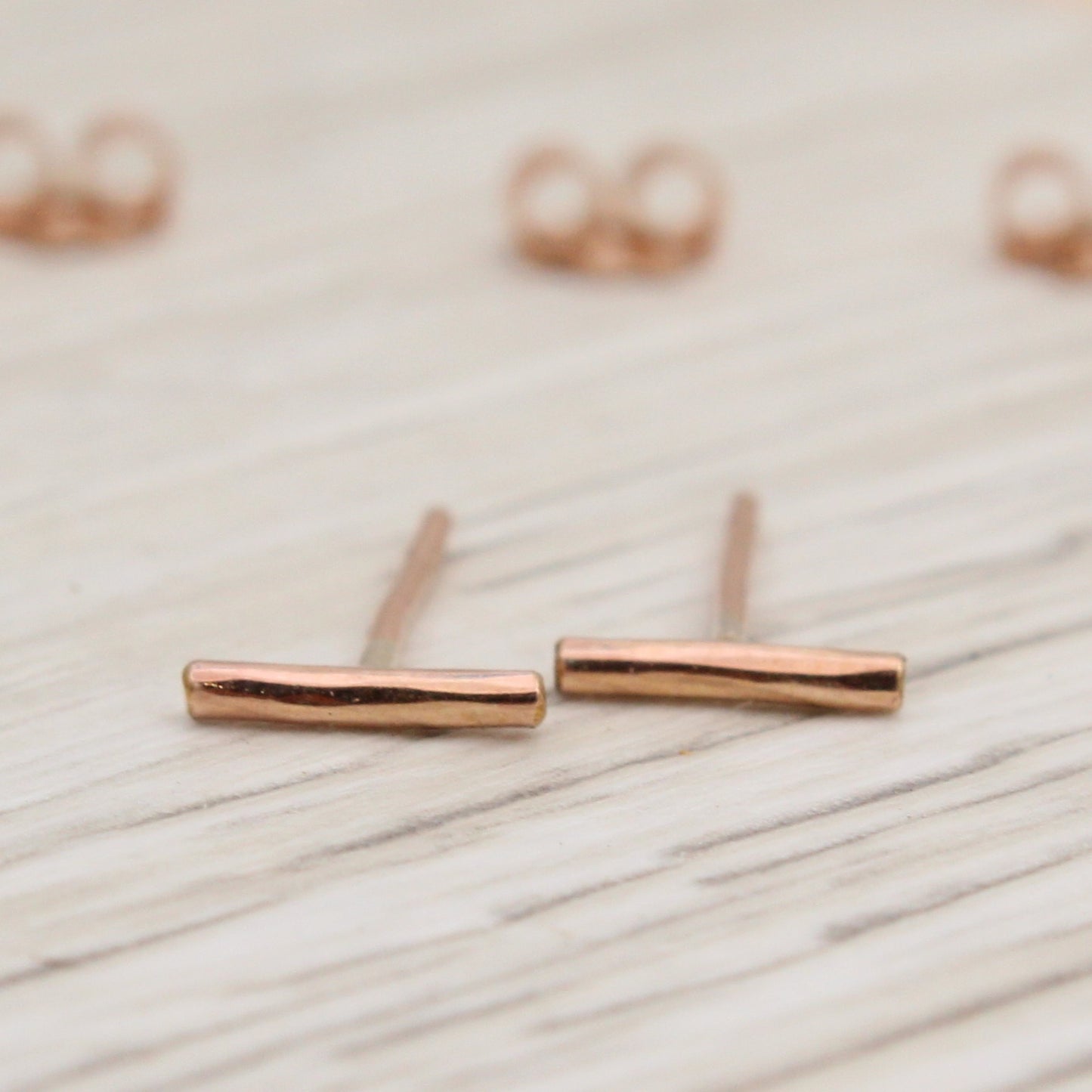 #3075 Long Rose Gold Filled Bar Studs