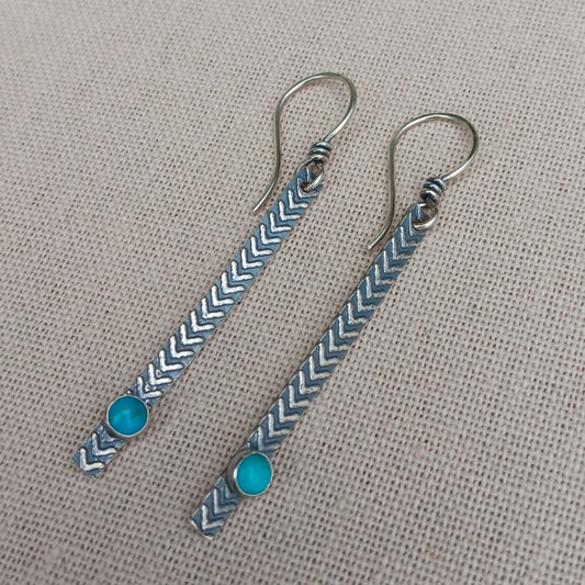 Turquoise And Sterling Silver Earrings