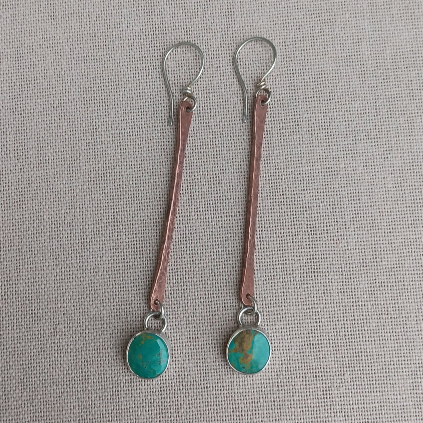 Kingman Turquoise and Reclaimed Copper Earrings