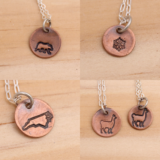 Stamped Copper Necklace - Animals and More