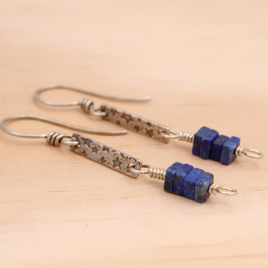 Lapis Sterling Silver Dangle Earrings