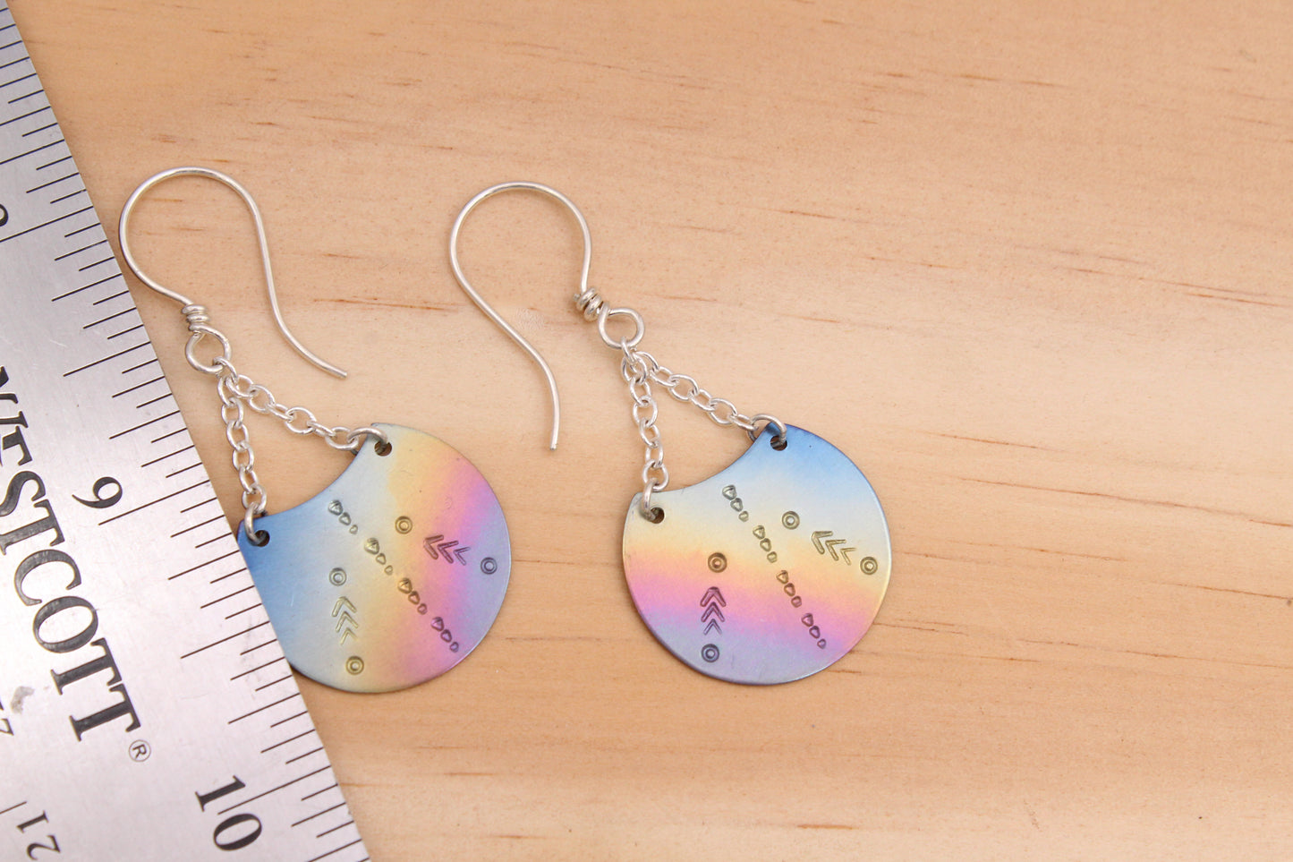 Titanium and Silver Dangle Earrings