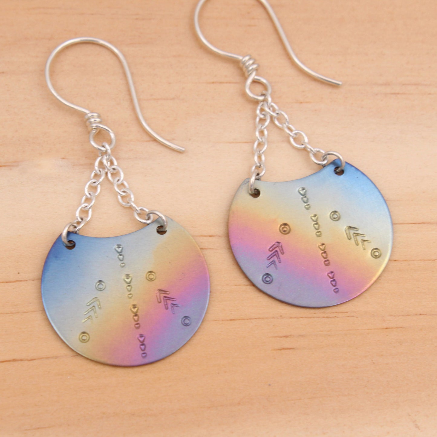 Titanium and Silver Dangle Earrings