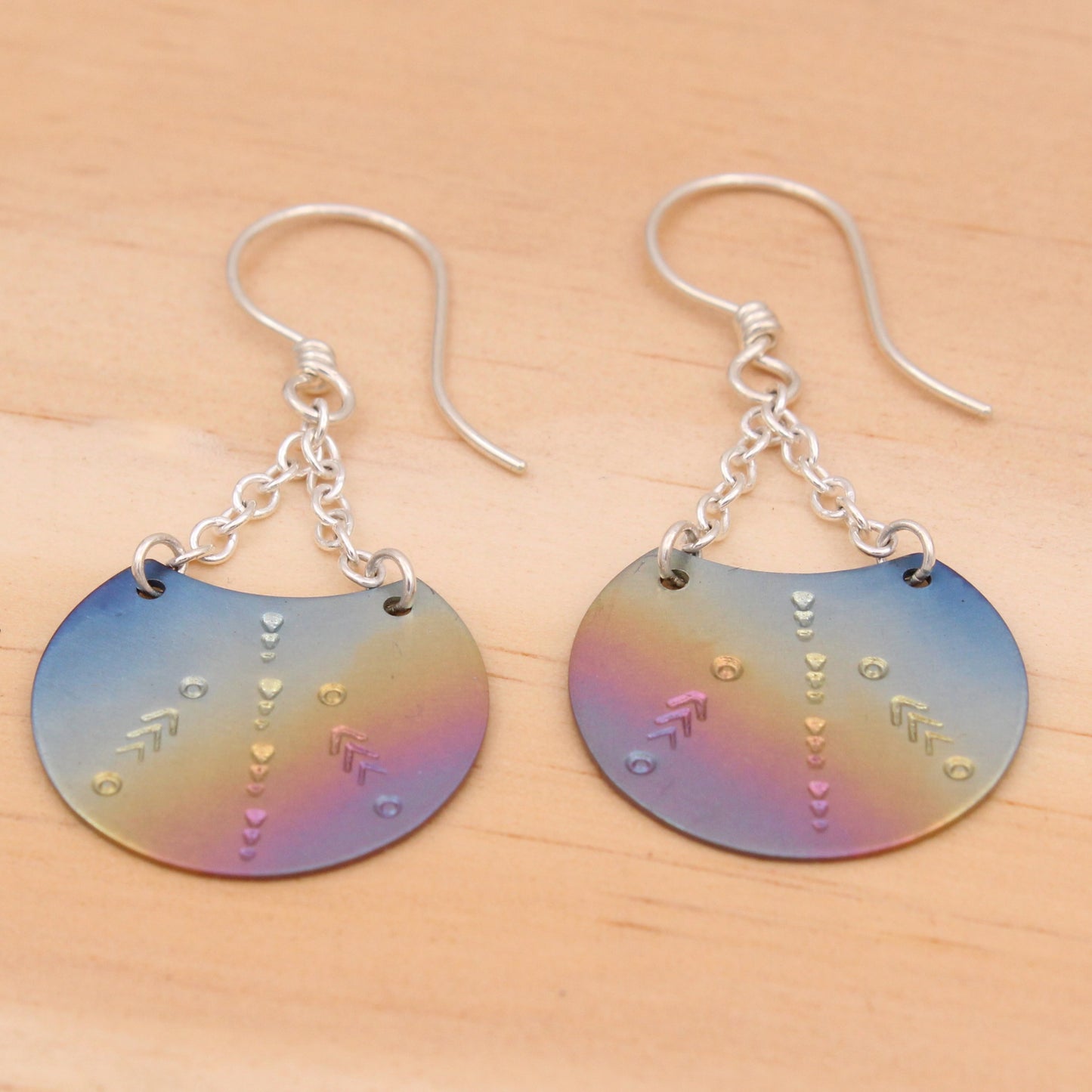 Titanium and Silver Dangle Earrings