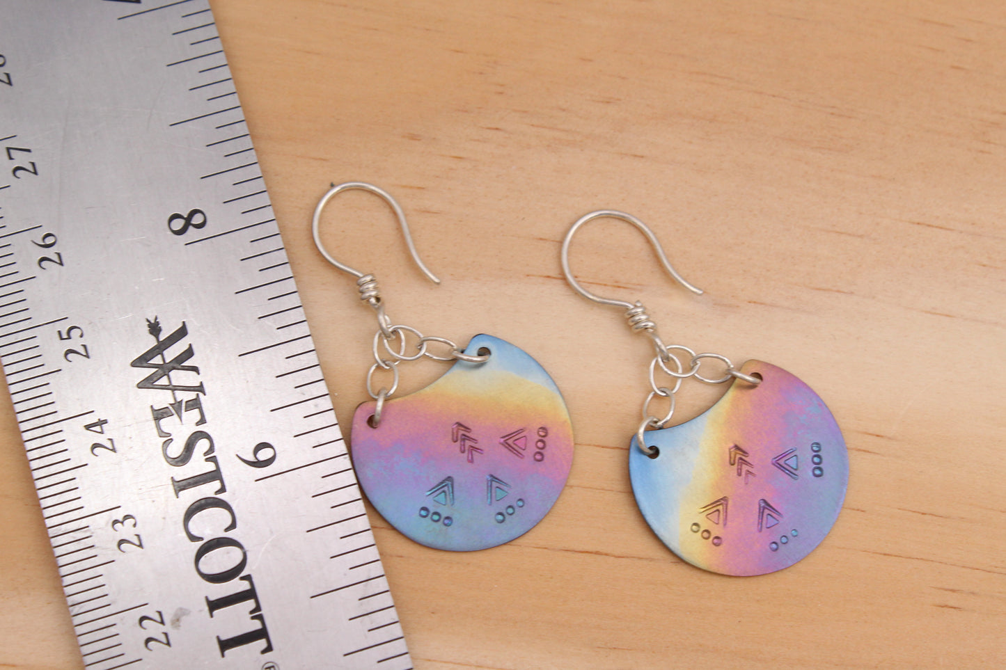 Titanium and Silver Dangle Earrings