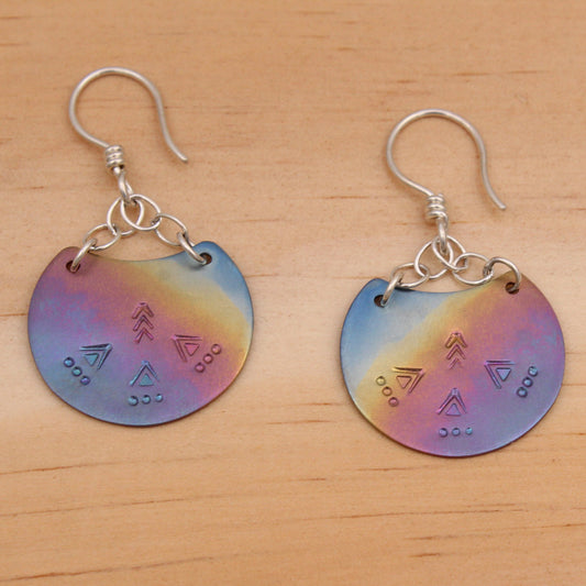 Titanium and Silver Dangle Earrings