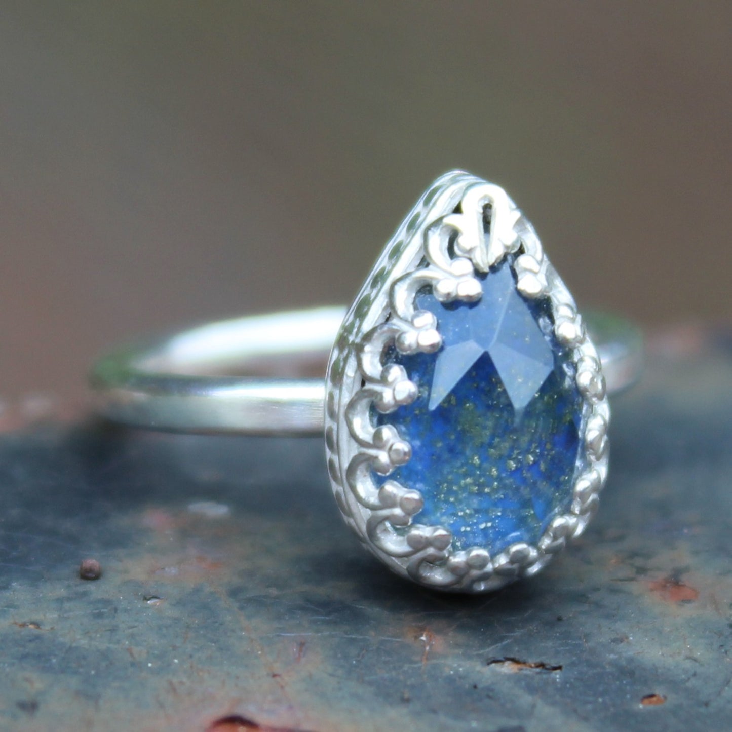 Size 6 Lapis Lazuli and Himalayan Quartz Doublet Ring