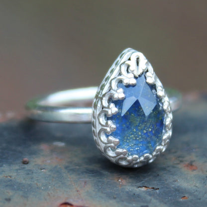 Size 6 Lapis Lazuli and Himalayan Quartz Doublet Ring