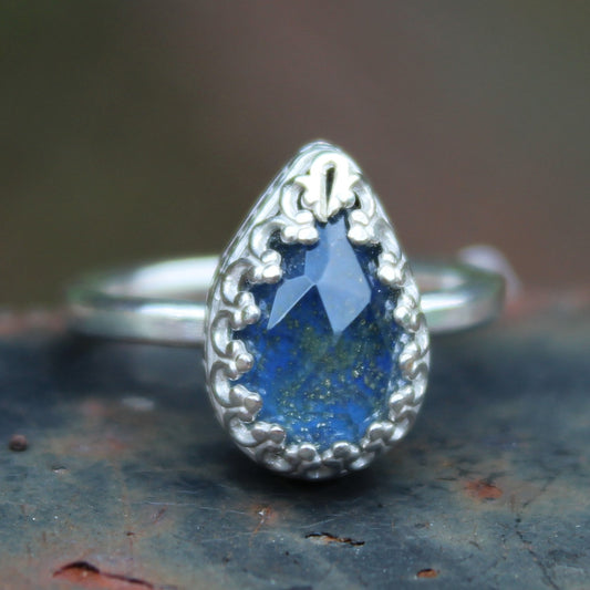 Size 6 Lapis Lazuli and Himalayan Quartz Doublet Ring