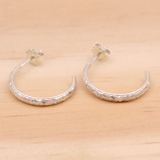 Dogwood Pattern Stud Hoops