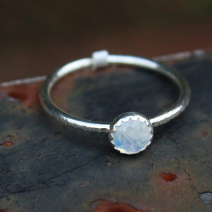 Size 9.5 Rainbow Moonstone Stack Ring