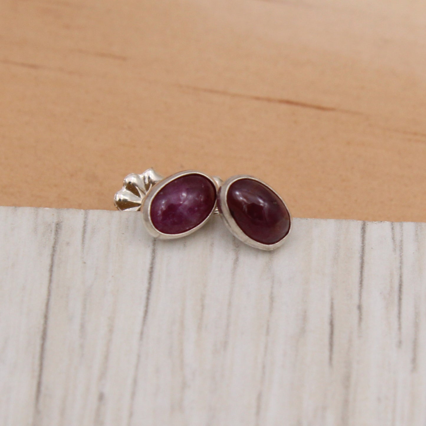 Ruby Oval Studs