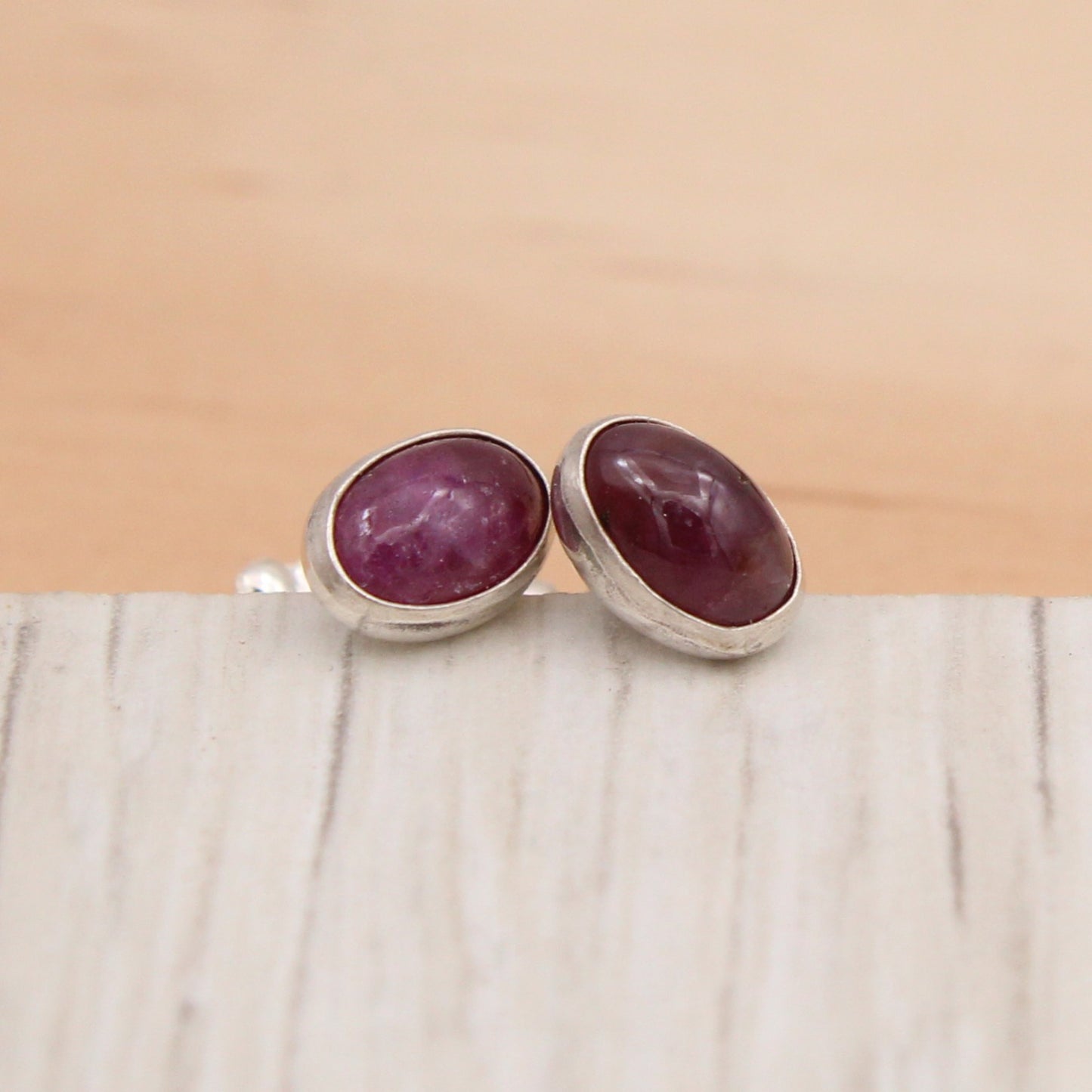 Ruby Oval Studs