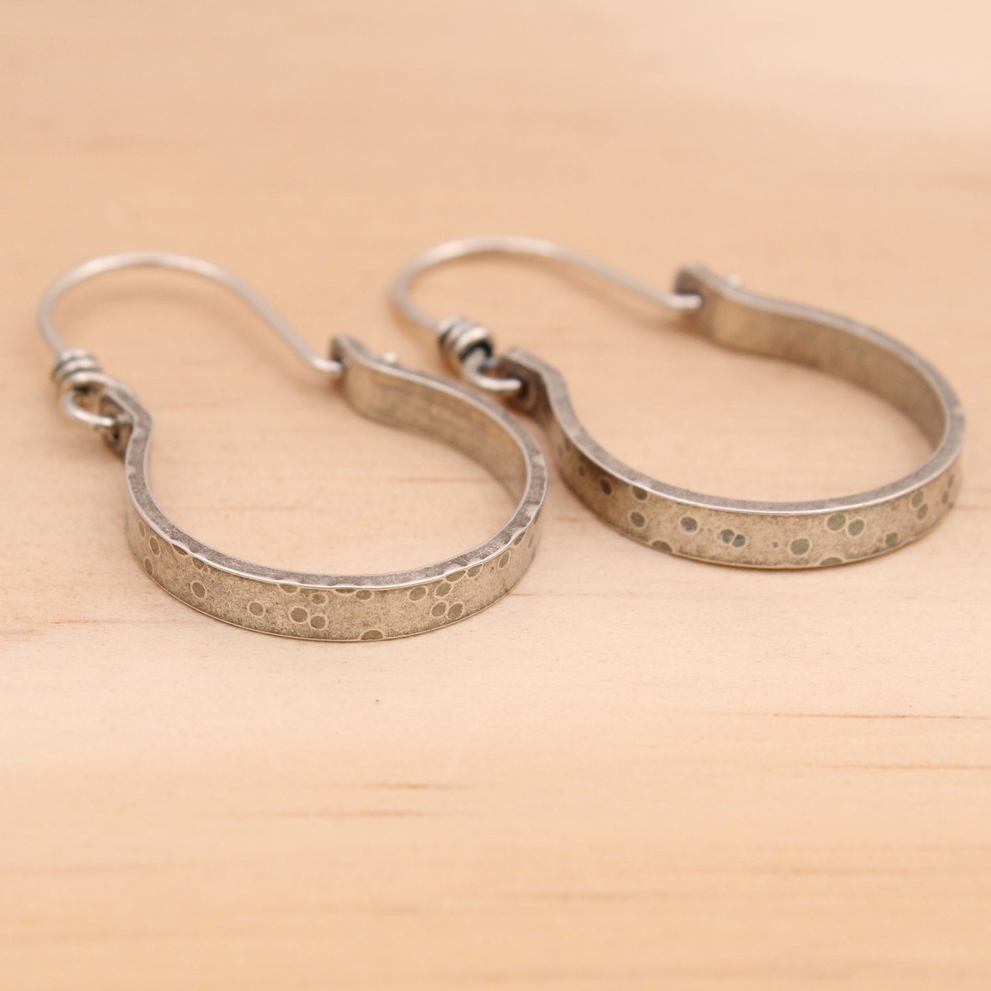 Sterling Silver Hammered Hoops