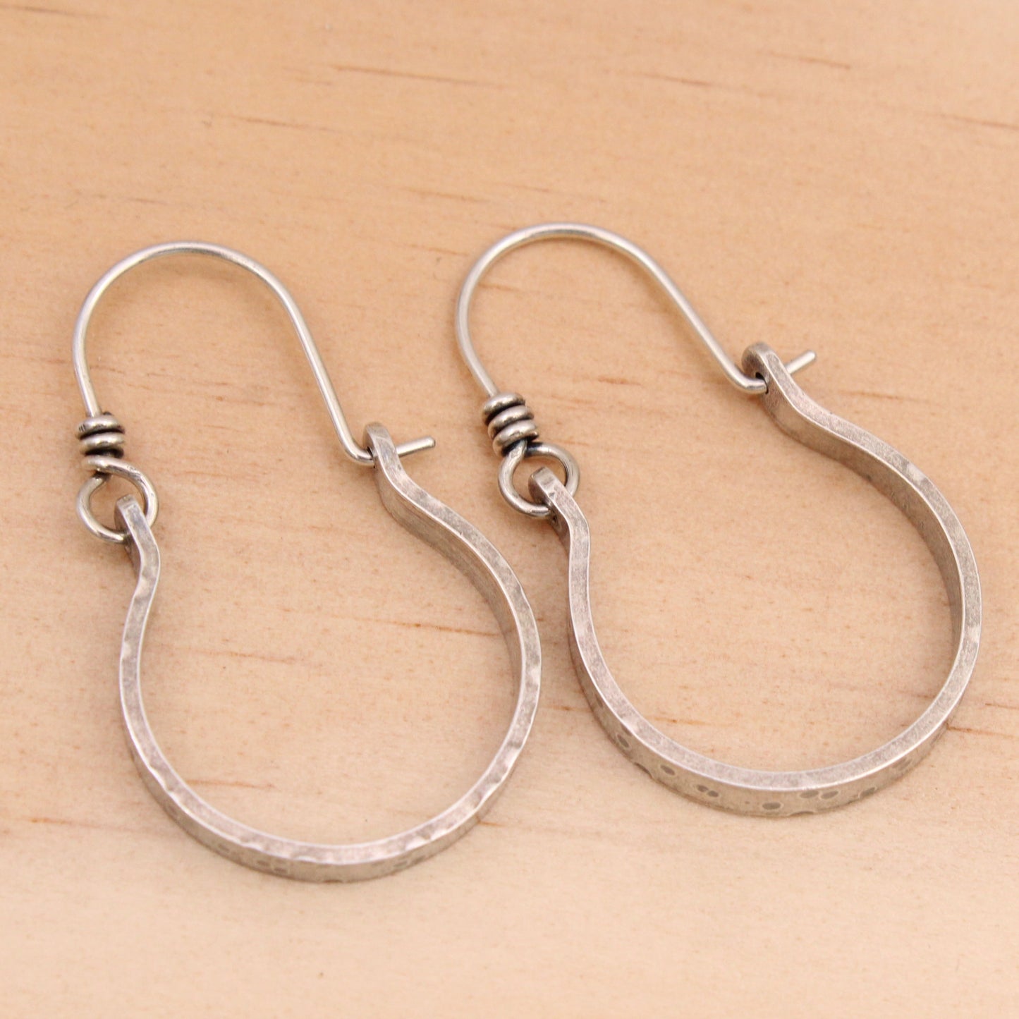 Sterling Silver Hammered Hoops