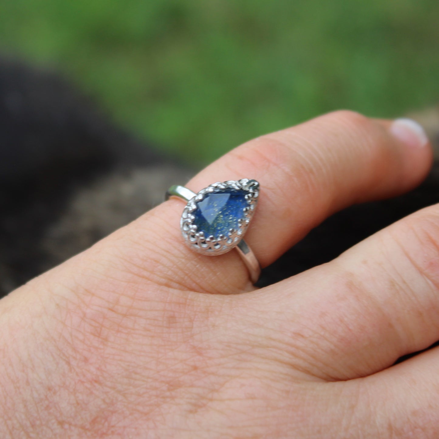 Size 6 Lapis Lazuli and Himalayan Quartz Doublet Ring