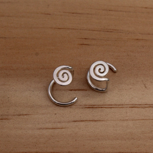 Sterling Silver Backless Spiral Studs