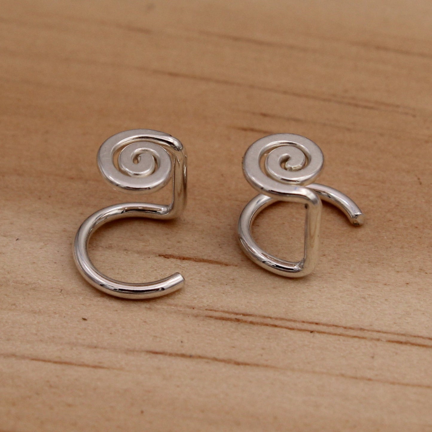 Sterling Silver Backless Spiral Studs