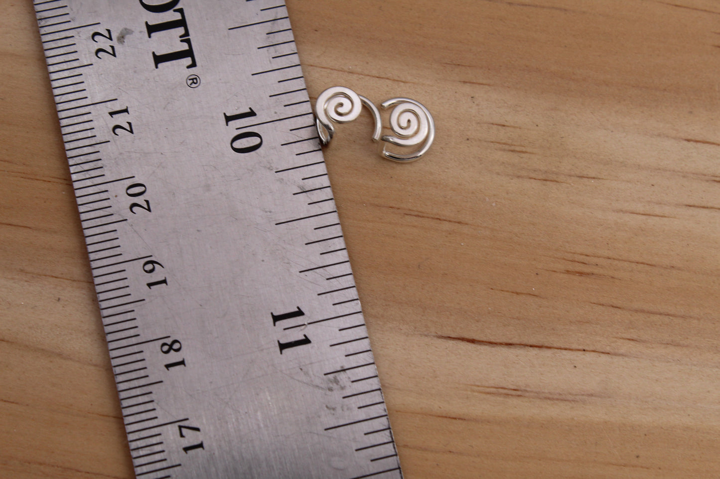 Sterling Silver Backless Spiral Studs