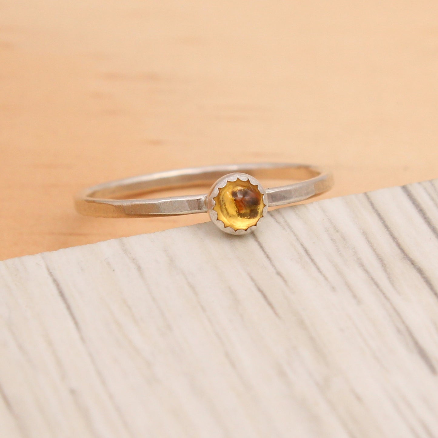 Citrine and Silver Ring Size 8