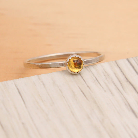 Citrine and Silver Ring Size 8