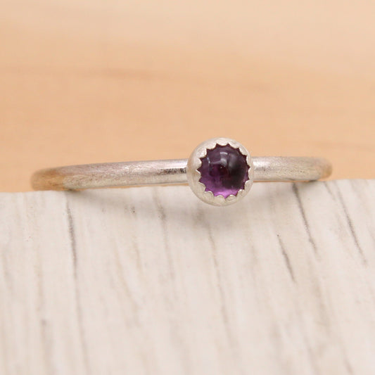 Amethyst and Silver Ring Size 7 1/2