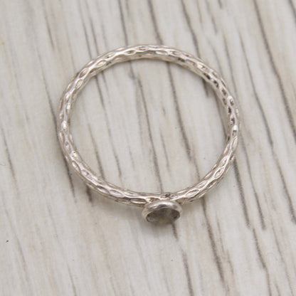 Size 7.5 Labradorite and Silver Ring