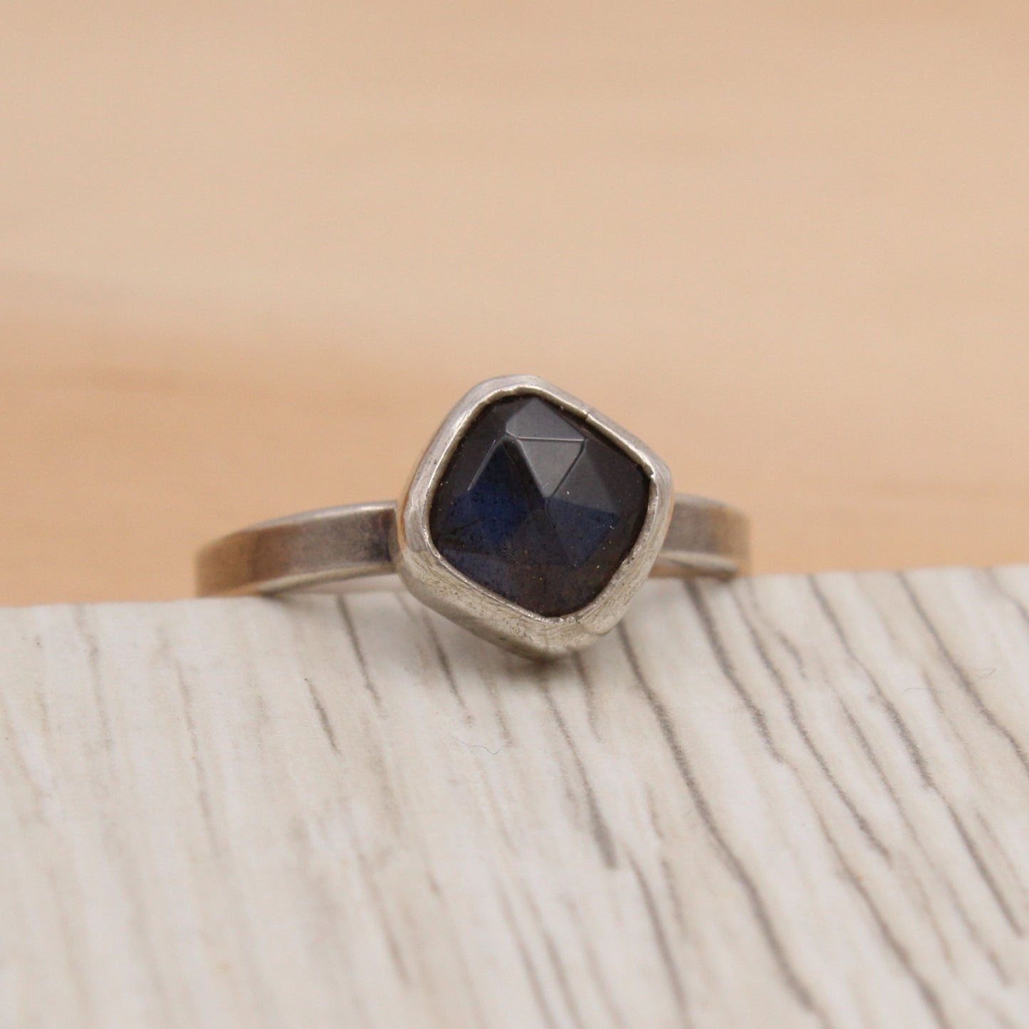 Square Labradorite Ring Size 8 1/2