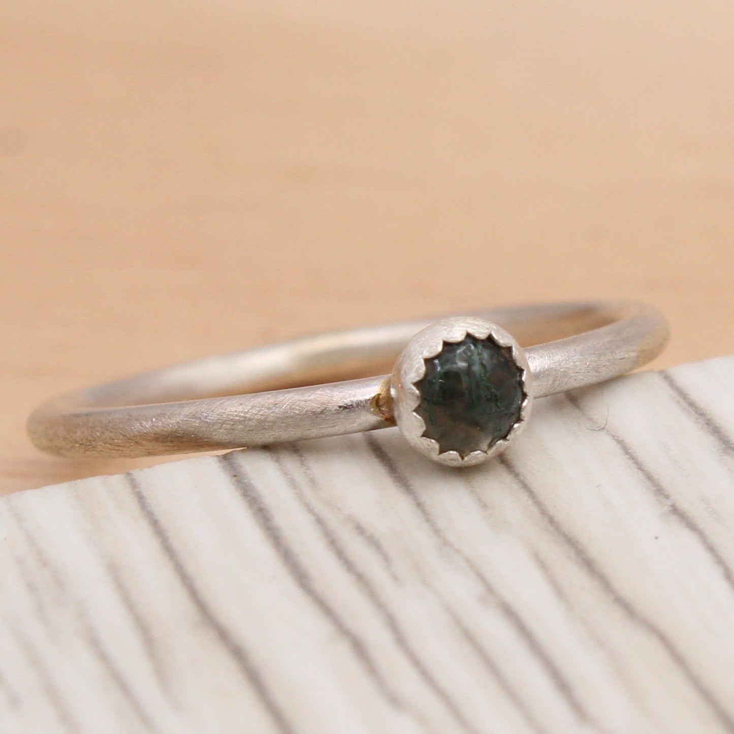 Moss Agate Ring Size 7 3/4