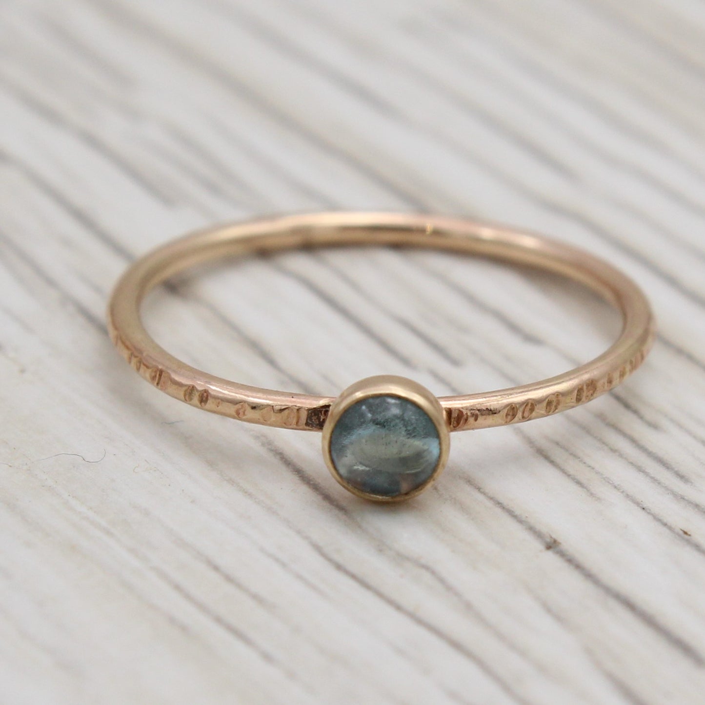 Swiss Blue Topaz and Gold Filled Ring Size 7 1/2