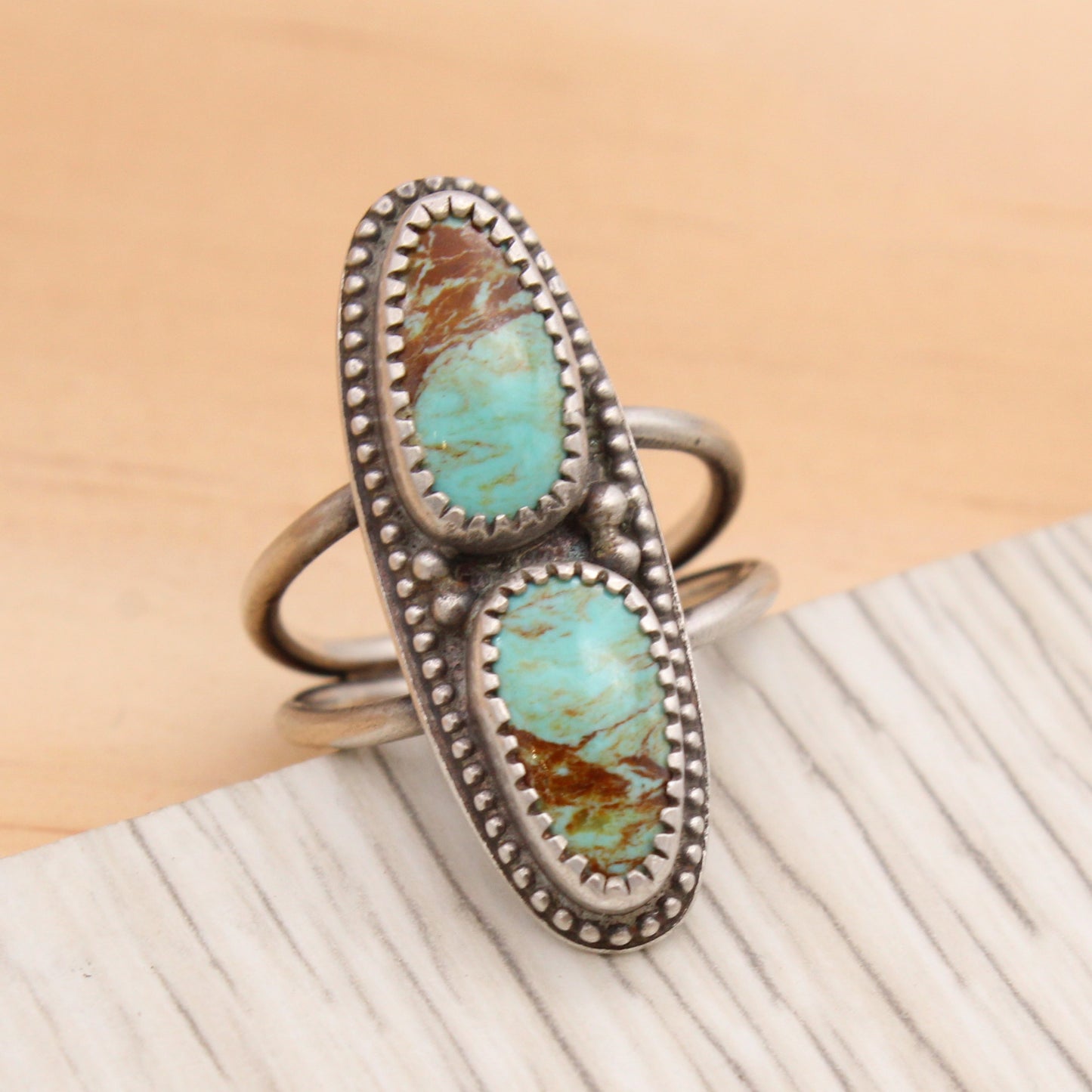 Kingman Turquoise Statement Ring Size 6 1/2