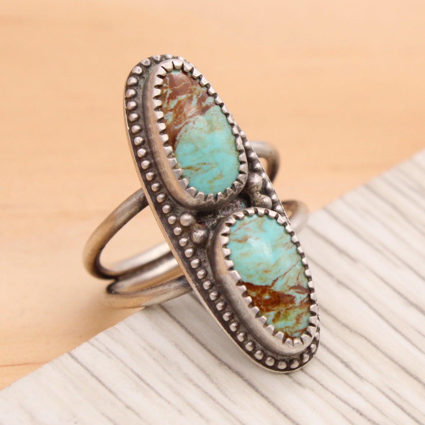 Kingman Turquoise Statement Ring Size 6 1/2