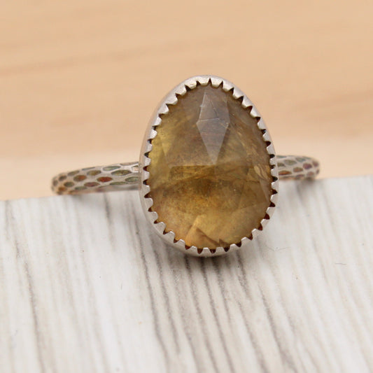 Citrine and Silver Ring Size 8