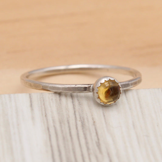 Citrine and Silver Ring Size 7 1/2