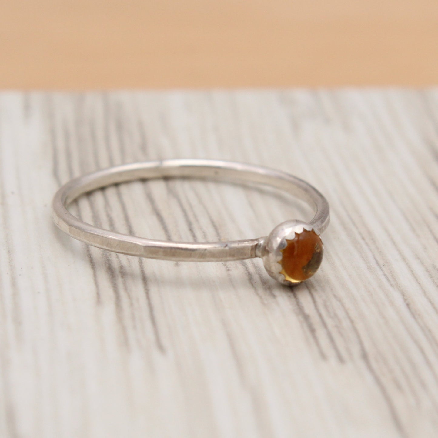 Citrine and Silver Ring Size 7 1/2