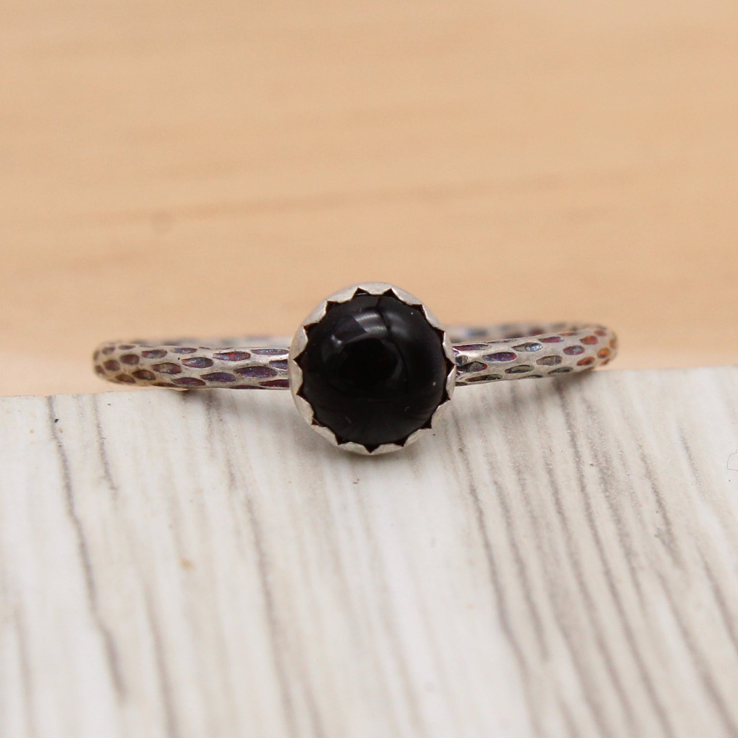 Onyx and Silver Ring Size 8 1/2