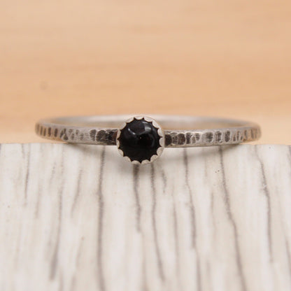 Size 10.25, 10.5, or 11 Onyx Stack Ring