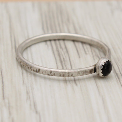 Size 10.25, 10.5, or 11 Onyx Stack Ring