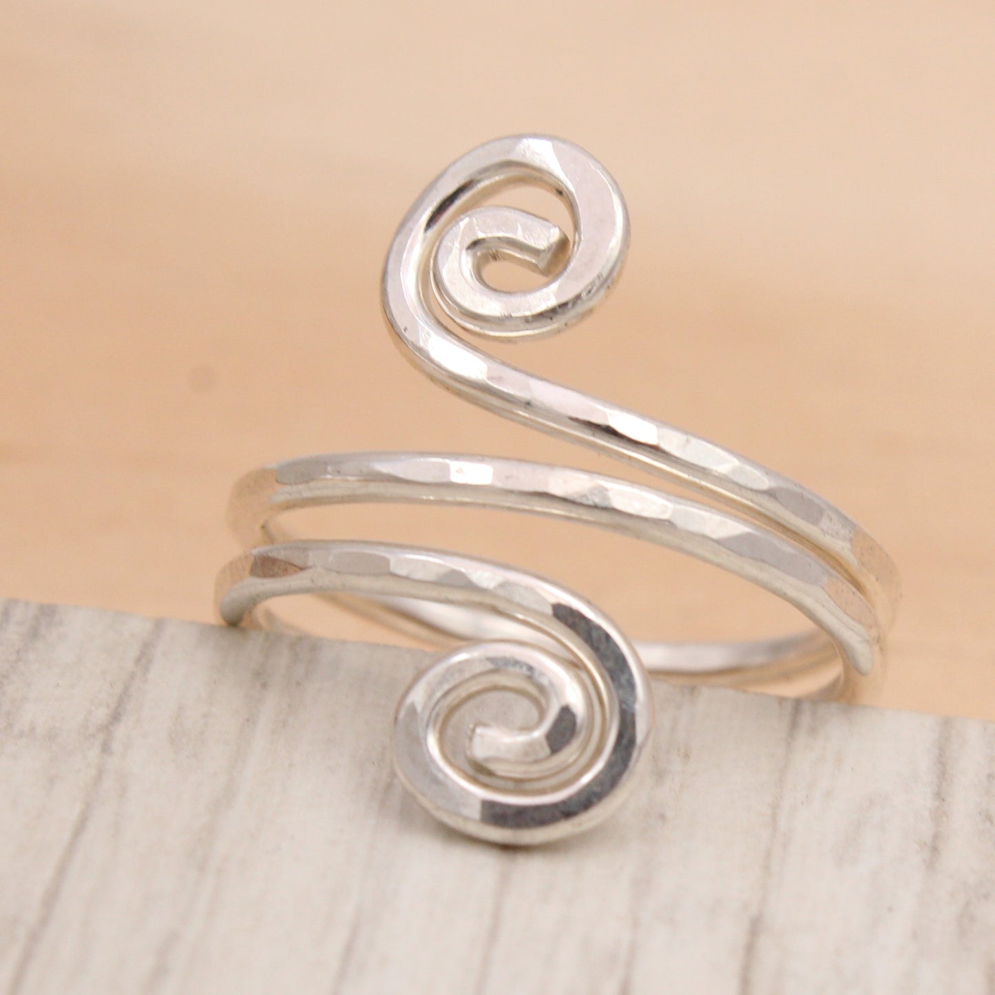 Spiral Silver Ring Size 9