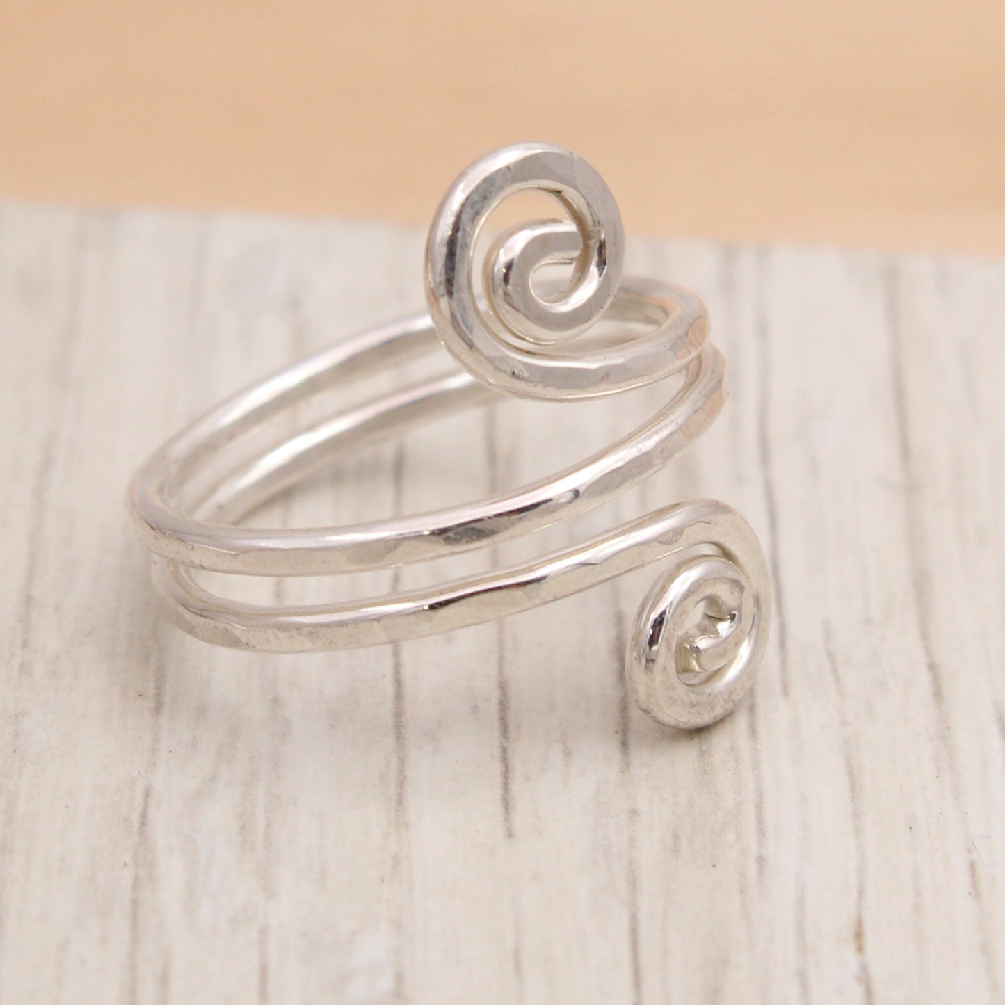 Spiral Silver Ring Size 9